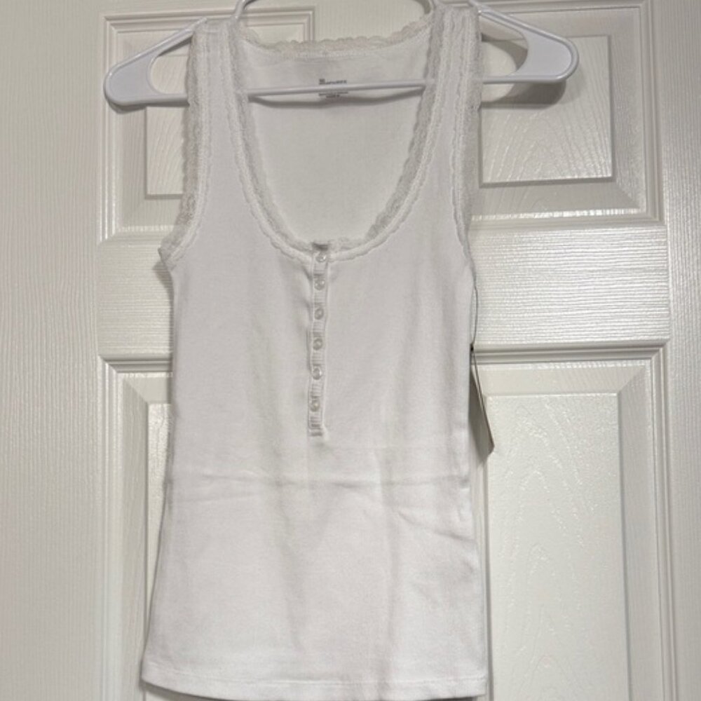 Classic White Buttoned Tank Top